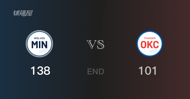 138-101森林狼客场力克雷霆  唐斯20+8+3+1+3