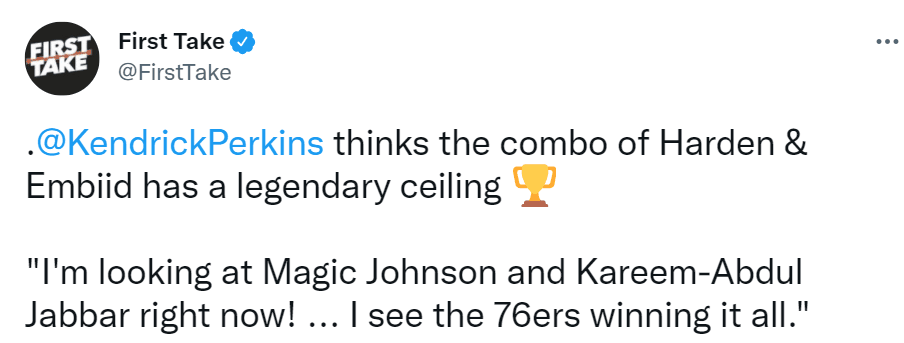 名嘴预测费城本季夺冠 哈登和恩比德是当代魔术师天勾