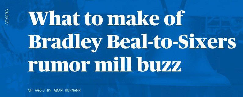 传言比尔今夏有望加盟76人 组成费城三巨头