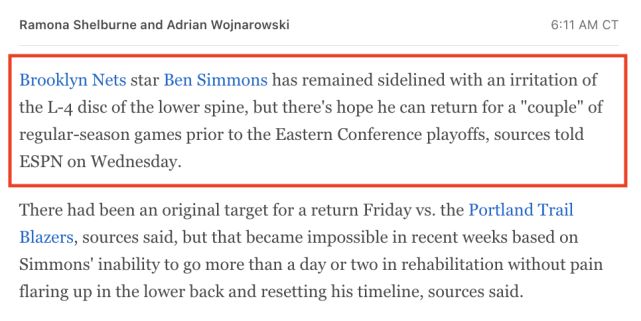 西蒙斯伤情出炉 大帝再谈西蒙斯名记称欧文荣誉不足