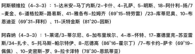 英超萨卡打入枪手第2000球 阿森纳1-0小胜维拉