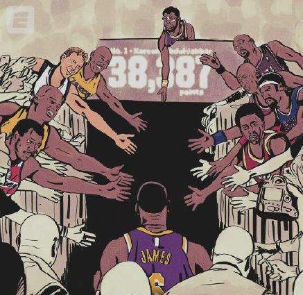 NBA官方等为詹姆斯送上祝贺 有望下赛季超越贾巴尔登顶