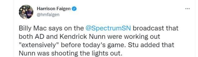 沃格尔保持状态希望浓眉回归 训练中纳恩表现出色