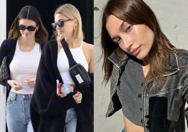 海莉脑血栓住院风波之后 与丈夫街头十指相扣状态不错