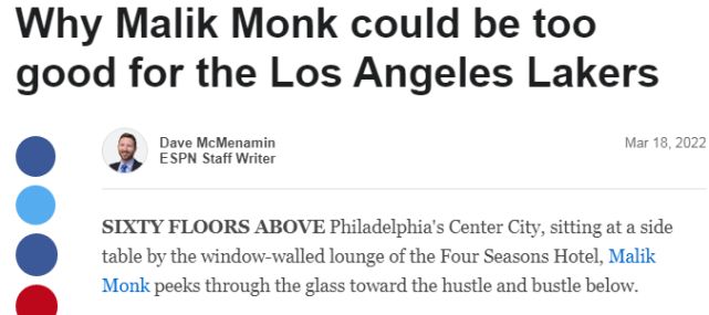 蒙克愿续约留守湖人 湖人队浓眉纳恩两伤员恢复训练