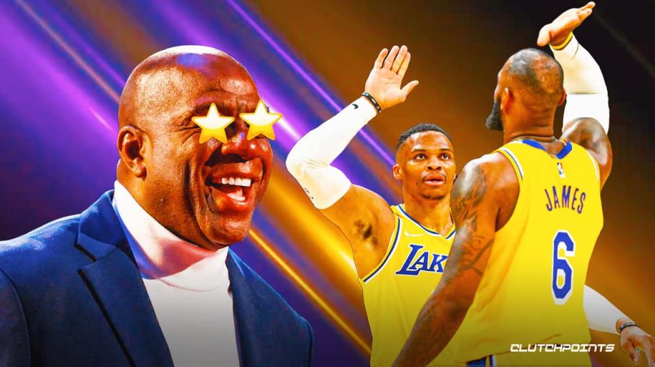 魔术师约翰逊在湖人战胜骑士队之后对湖人提出赞扬