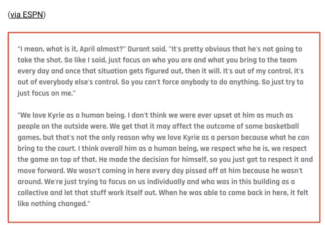 杜兰特谈欧文现状 西蒙斯又曝新伤