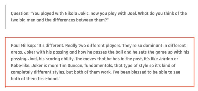 76人老将对比恩比德约基奇 哈登和恩比德两人很难缠