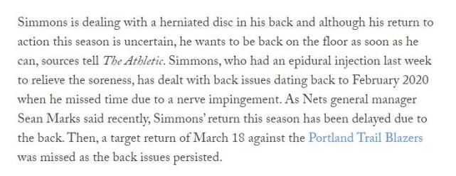 NBA五大球星伤情出炉 利拉德锡安赛季报销西蒙斯有望季后赛复出