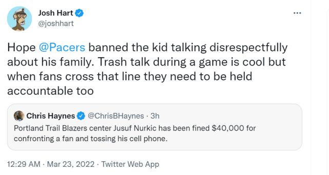 NBA开出5大罚单 努尔基奇兰德尔等均在此列