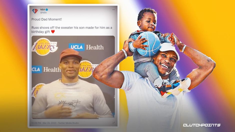 韦斯特布鲁克大胜克利夫兰骑士队 展示了儿子给他做的毛衣