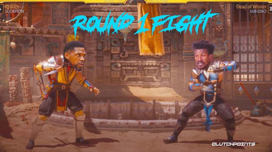 巴特勒和哈斯勒姆在热火长凳上互相吹嘘时被球迷拍下