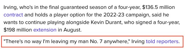 欧文恢复全职后首次采访 重返主场打球非常兴奋