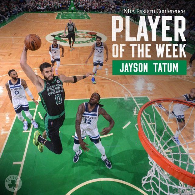 塔图姆与布克当选本周最佳球员 塔图姆同月三次当选比肩詹姆斯