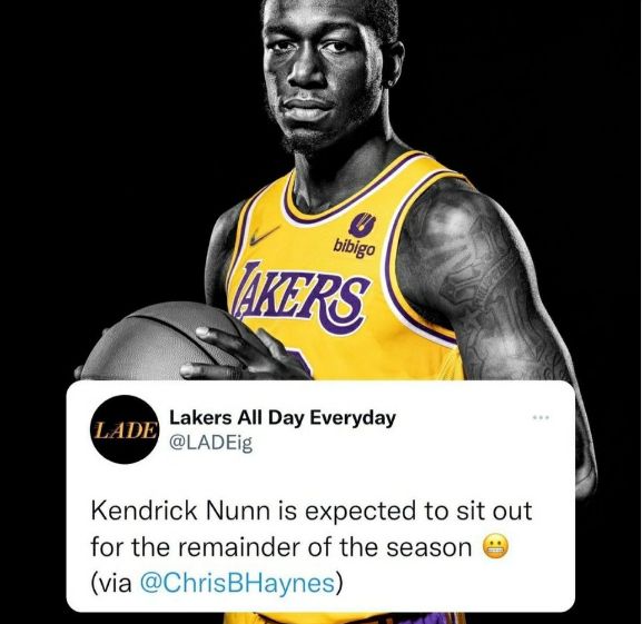 纳恩将接受MRI检查赛季报销 没代湖人出战任何一场常规赛