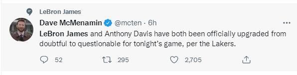 穆雷缺席马刺仍大胜 詹姆斯与戴维斯将一同复出