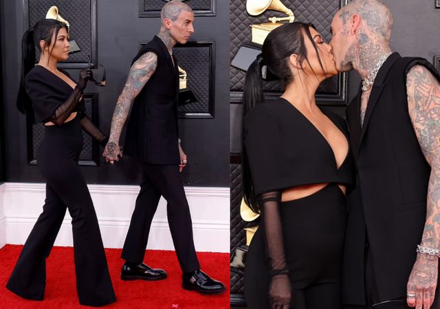 卡戴珊大姐走红毯当众亲吻男友 时时刻刻都在撒狗粮