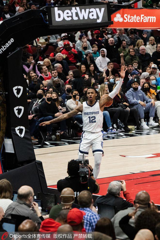 灰熊7人上双大胜鹈鹕 莫兰特复出21+9