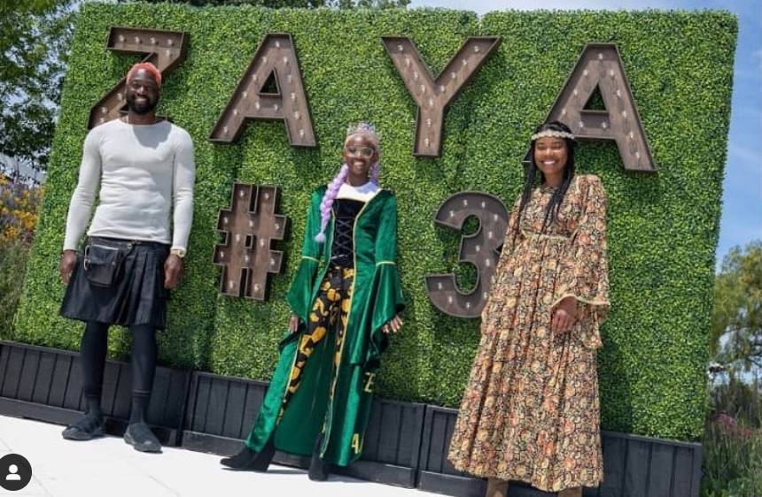 韦德给女儿Zaya举办了一场很有意义的生日趴 类似中世纪风格